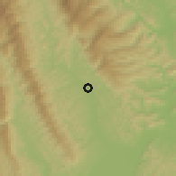 Shaded relief of the 60 km around San Pablo, drawn from the GMTED2010 grid