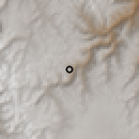Shaded relief of the 60 km around San Pedro de Pillao, drawn from the GMTED2010 grid