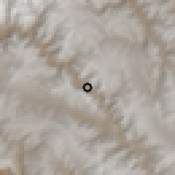 Shaded relief of the 60 km around San Salvador, drawn from the GMTED2010 grid