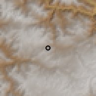 Shaded relief of the 59 km around Santa Maria de Chicmo, drawn from the GMTED2010 grid