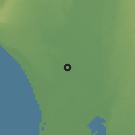 Shaded relief of the 60 km around Bernal, drawn from the GMTED2010 grid