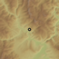Shaded relief of the 60 km around Santa Rosa, drawn from the GMTED2010 grid