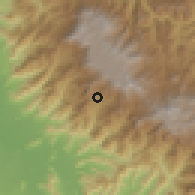 Shaded relief of the 60 km around Santo Domingo, drawn from the GMTED2010 grid