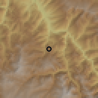 Shaded relief of the 60 km around Santo Tomas, drawn from the GMTED2010 grid