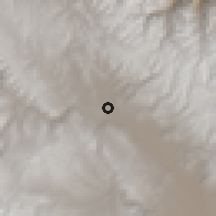 Shaded relief of the 60 km around Sausa, drawn from the GMTED2010 grid