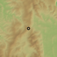 Shaded relief of the 60 km around Shamboyacu, drawn from the GMTED2010 grid