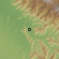 Shaded relief of the 60 km around Buenos Aires, drawn from the GMTED2010 grid