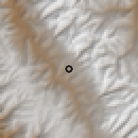 Shaded relief of the 60 km around Shilla, drawn from the GMTED2010 grid