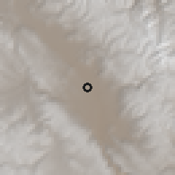 Shaded relief of the 60 km around Sicaya, drawn from the GMTED2010 grid