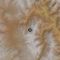 Shaded relief of the 60 km around Sitacocha, drawn from the GMTED2010 grid