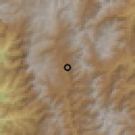 Shaded relief of the 60 km around Sondor, drawn from the GMTED2010 grid