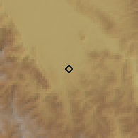 Shaded relief of the 60 km around Soritor, drawn from the GMTED2010 grid