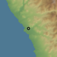 Shaded relief of the 60 km around Supe, drawn from the GMTED2010 grid
