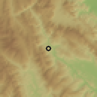 Shaded relief of the 60 km around Tabalosos, drawn from the GMTED2010 grid