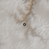 Shaded relief of the 59 km around Cabana, drawn from the GMTED2010 grid
