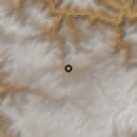 Shaded relief of the 59 km around Talavera, drawn from the GMTED2010 grid