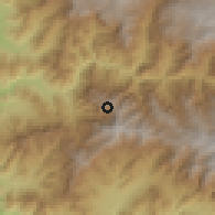 Shaded relief of the 60 km around Tantarica, drawn from the GMTED2010 grid