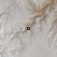 Shaded relief of the 60 km around Tapuc, drawn from the GMTED2010 grid