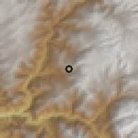 Shaded relief of the 60 km around Tauca, drawn from the GMTED2010 grid