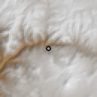 Shaded relief of the 59 km around Cabanaconde, drawn from the GMTED2010 grid