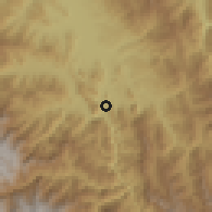 Shaded relief of the 60 km around Tingo María, drawn from the GMTED2010 grid