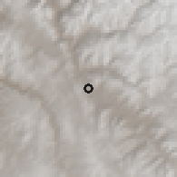 Shaded relief of the 59 km around Tinta, drawn from the GMTED2010 grid