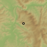 Shaded relief of the 60 km around Tres Unidos, drawn from the GMTED2010 grid