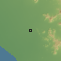 Shaded relief of the 60 km around Túcume, drawn from the GMTED2010 grid