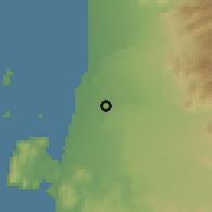 Shaded relief of the 59 km around Tupac Amaru Inca, drawn from the GMTED2010 grid