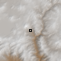 Shaded relief of the 59 km around Ubinas, drawn from the GMTED2010 grid