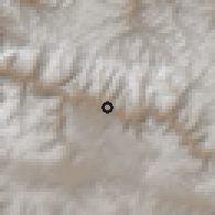 Shaded relief of the 60 km around Urubamba, drawn from the GMTED2010 grid