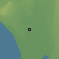 Shaded relief of the 60 km around Vice, drawn from the GMTED2010 grid