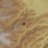 Shaded relief of the 60 km around Vilcabamba, drawn from the GMTED2010 grid