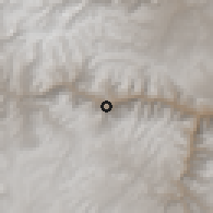 Shaded relief of the 60 km around Vilcanchos, drawn from the GMTED2010 grid