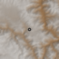Shaded relief of the 59 km around Vilcas Huaman, drawn from the GMTED2010 grid