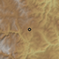 Shaded relief of the 60 km around Villa Rica, drawn from the GMTED2010 grid