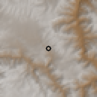 Shaded relief of the 60 km around Vischongo, drawn from the GMTED2010 grid