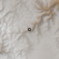 Shaded relief of the 60 km around Yanahuanca, drawn from the GMTED2010 grid