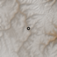 Shaded relief of the 60 km around Cahuac, drawn from the GMTED2010 grid