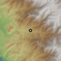 Shaded relief of the 60 km around Yautan, drawn from the GMTED2010 grid
