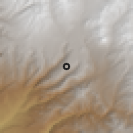 Shaded relief of the 59 km around Cairani, drawn from the GMTED2010 grid