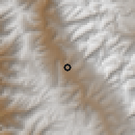 Shaded relief of the 60 km around Yungay, drawn from the GMTED2010 grid