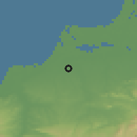Shaded relief of the 60 km around Zarumilla, drawn from the GMTED2010 grid