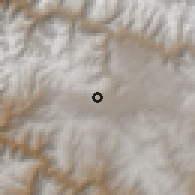 Shaded relief of the 60 km around Zurite, drawn from the GMTED2010 grid