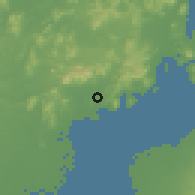 Shaded relief of the 60 km around Barotac Viejo, drawn from the GMTED2010 grid