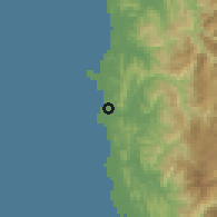 Shaded relief of the 59 km around Bauang, drawn from the GMTED2010 grid