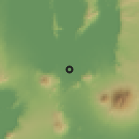 Shaded relief of the 59 km around Bay, drawn from the GMTED2010 grid