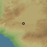 Shaded relief of the 60 km around Bayang, drawn from the GMTED2010 grid
