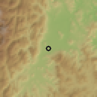 Shaded relief of the 59 km around Bayombong, drawn from the GMTED2010 grid