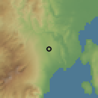 Shaded relief of the 60 km around Biao, drawn from the GMTED2010 grid